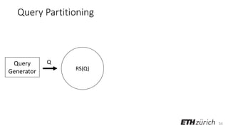 54
Query Partitioning
Query
Generator
Q
RS(Q)
 