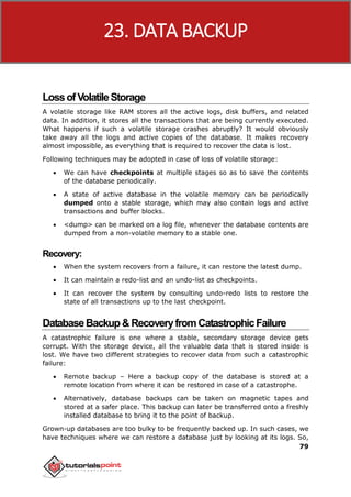 Volatile Memory Crash Code Database Management System Tutorial | PDF