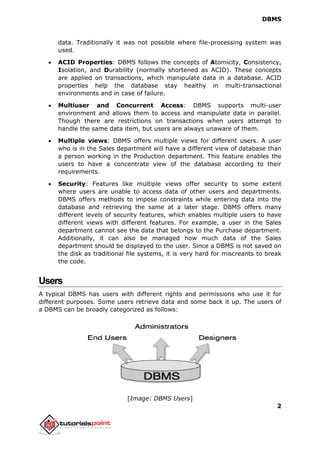 Database Management System Tutorial | PDF