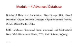 Advanced Database Management Systems: Distributed and Object-Based ...