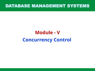 DBMS Unit-5.4. Concurrency Control.pptx it is a PPT on the topic of ...