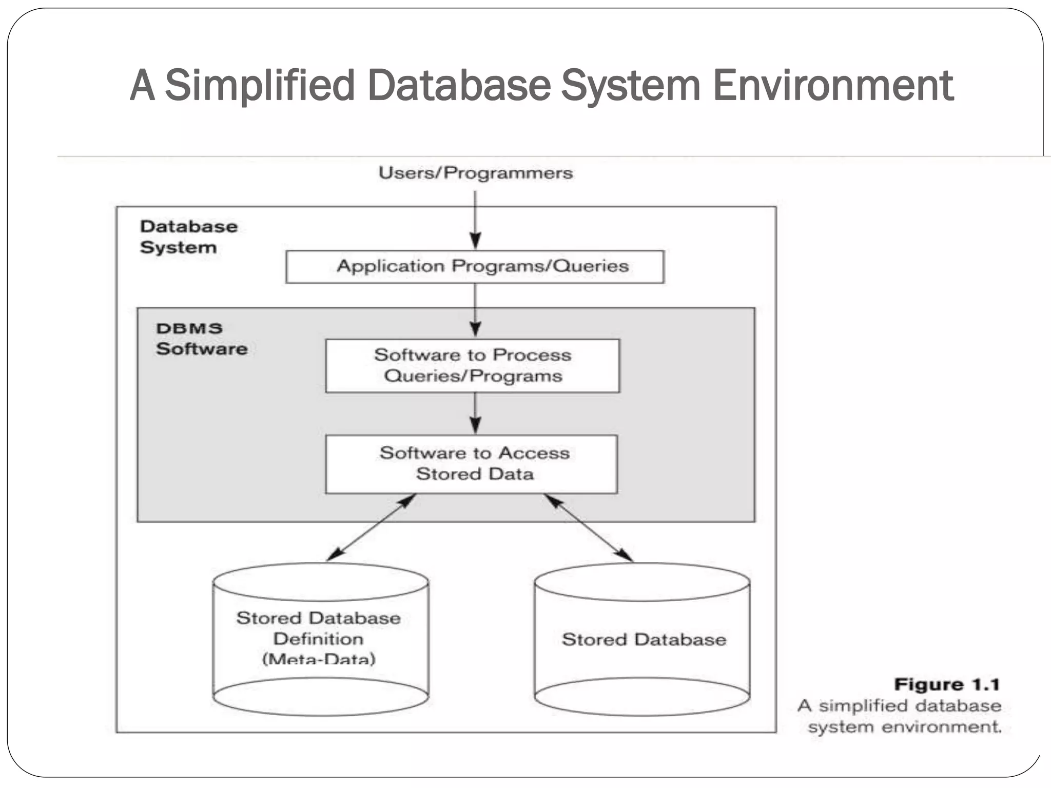 A Simplified Database System Environment
 