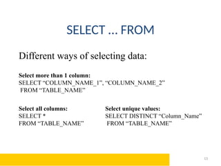 Oprators In Dbms Image DBMS-SQL Data Definition Types of SQL Commands Form of Basic SQL Query ...