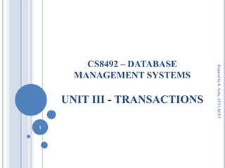 DBMS Unit III Material | PPT