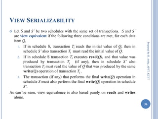 View Serializability In Dbms Examples DBMS Unit III Material | PDF