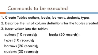 Dbms university library database | PPT