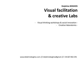 Delphine BOGHOS
Visual facilitation
& creative Labs
- Visual thinking workshops & social innovation -
- Creative laboratories -
www.delphineboghos.com /// delphineboghos@gmail /// +34.667.062.391
 