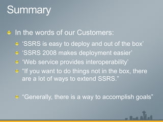SQL Server Reporting Services: IT Best Practices