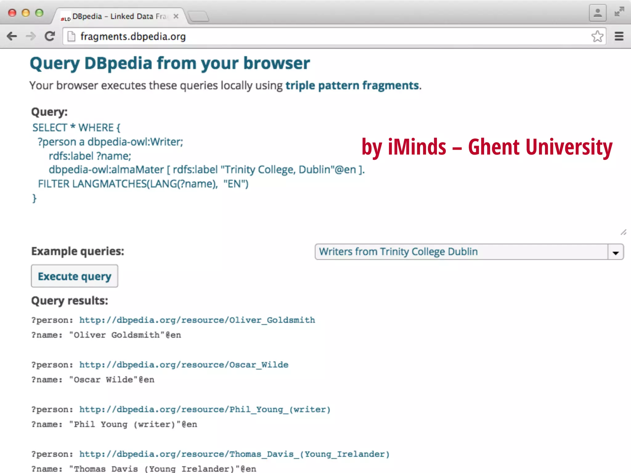 by iMinds – Ghent University
 
