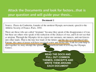 READ THE DOCS AND PULL OUT COMMON THEMES, CONCEPTS AND WRITE THEM AROUND EACH DOCUMENT 