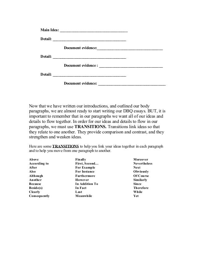 Dbq Essay Outline dbq essay outline