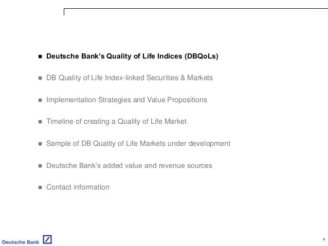 Publicly Available General Introduction To Deutsche Bank Quality Of L