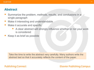 Elsevier Author workshop - CNUDST Tunisia
