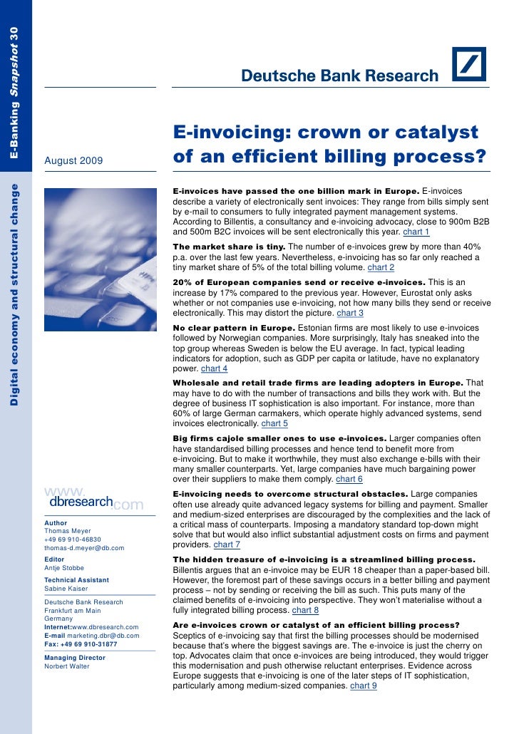 Db Research E Invoicing 8 2009