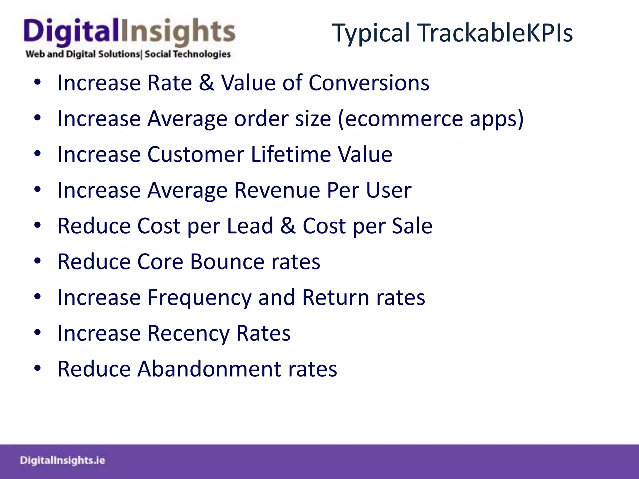 First Impression CountYour first email should be a welcome emailIntroduce your company and benefits of receiving the emailOn your email sign-up form - tell users what they will get and how oftenTell user that your goals is top provide value for themSpecial offers for signing-up to your email newsletterThe To: field should be the persons name – not their email address – you can customise thisProvide an obvious opt-out link for the userLink to your privacy policyClearly show your physical address – you’re a real business 