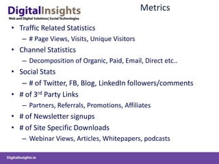 Its All About ContentContent is KingMap out content  for your next few campaignsEach email should provide clear valueDon’t try and do all your selling with your email copy – what you want is the user to “click” through to landing pageAlways meet the expectations that you set in the opt-in stage (and you should be setting expectations at that stage)One or two “Clear Calls to Action” per email (no more)Relevant (right audience with right content), Timely, Targeted and value driven (from users perspective)