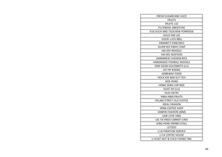 FRESH SUGARCANE JUICE
FRUITS
FRUITS 132
FS CENDOL SMOOTHIE
FUJI DUCK AND TEOCHEW PORRIDGE
GOLD PAK LEE
GOOD LUCK BBQ
GRANNY'S PANCAKES
GUAN KEE KWAY CHAP
HAI KEE NOODLE
HAI KEE SEAFOOD
HAINANESE CHICKEN RICE
HANDMADE FISHBALL NOODLE
HIAP SOON GOLDSMITH (LU)
HO YIP KHENG
HOBEWAY FOOD
HOCK KEE BAK KUT TEH
HOE HENG
HONG SENG LOR MEE
HUAT AH (LU)
HUIJI SATAY
HWA HWA FRUITS
HYLAM STREET OLD COFFEE
IDEAL FASHION
IRINA COFFEE SHOP
JIAWEN FASHION (WM)
LAW CHYE SING
LEE TA FRIED CARROT CAKE
LENG HENG DRINKS STALL
LETZGO
LI ALTERATION SERVICE
LI FA COFFEE HOUSE
LI HUAT HOT & COLD CHENG TNG
66
 
