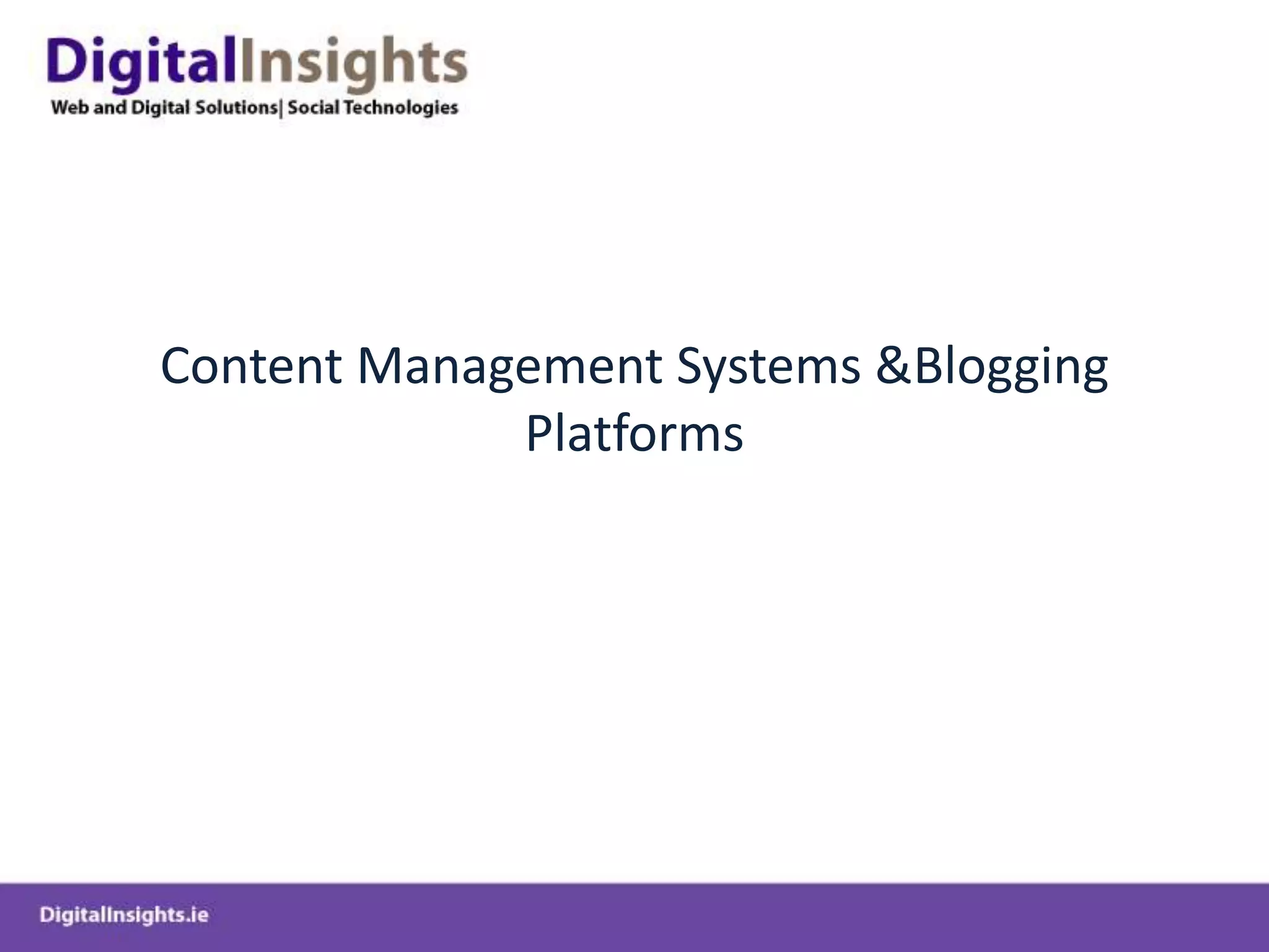 Content Management Systems & Blogging Platforms