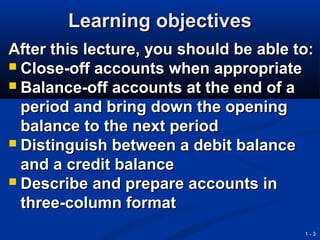 balancing off accounts