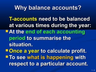 balancing off accounts