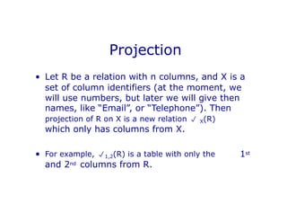 Projection On Column SQL Data Base PowerPoint Presentation lec2 | PPTX