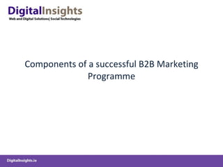 Components of a successful B2B Marketing Programme 