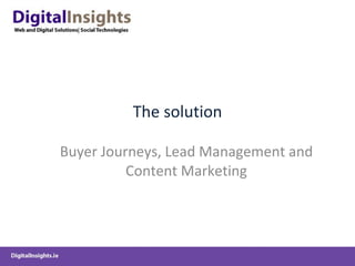 The solution Buyer Journeys, Lead Management and Content Marketing 