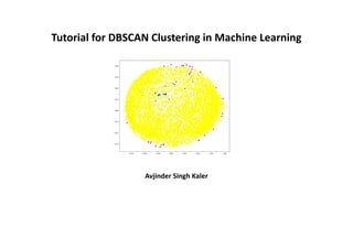 Tutorial for DBSCAN Clustering in Machine Learning
Avjinder Singh Kaler
 