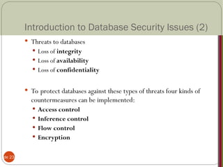 Database management system security issues | PPT