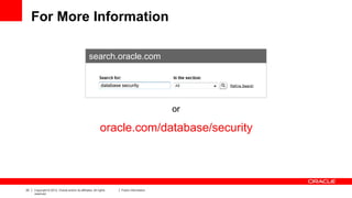 Oracle Database 11g Security and Compliance Solutions - By Tom Kyte | PPT