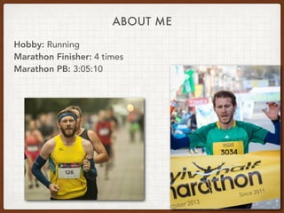 Hobby: Running
Marathon Finisher: 4 times
Marathon PB: 3:05:10
ABOUT ME
 
