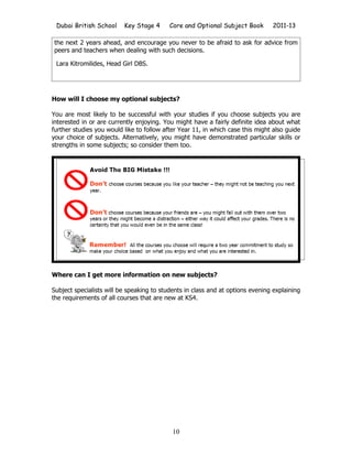 DBS KS4 Options Book 2011