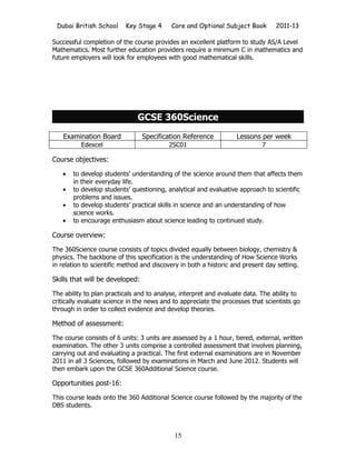 DBS KS4 Options Book 2011