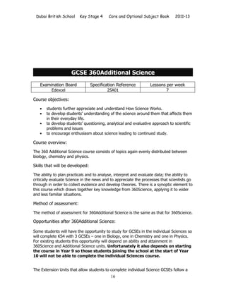 DBS KS4 Options Book 2011