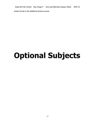 DBS KS4 Options Book 2011