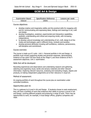 DBS KS4 Options Book 2011
