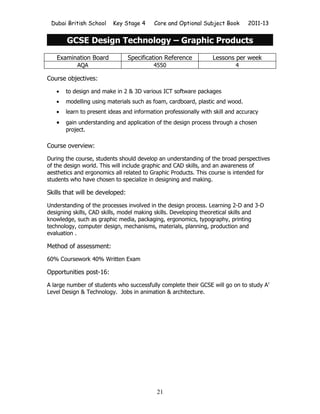DBS KS4 Options Book 2011