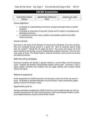 DBS KS4 Options Book 2011