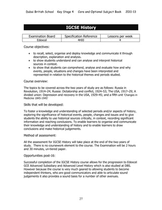 DBS KS4 Options Book 2011