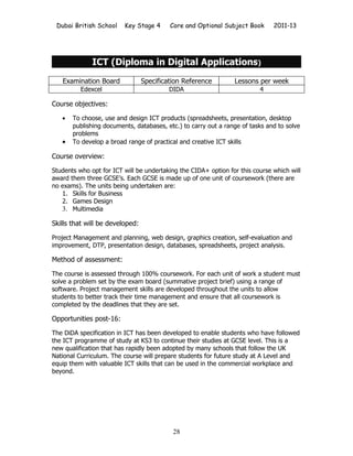 DBS KS4 Options Book 2011