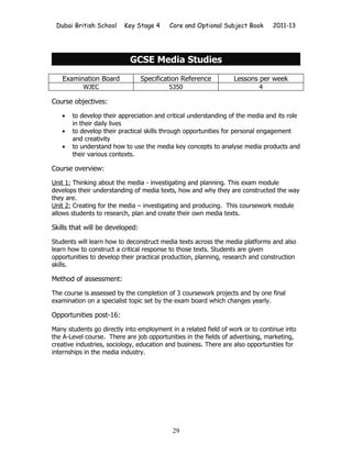 DBS KS4 Options Book 2011