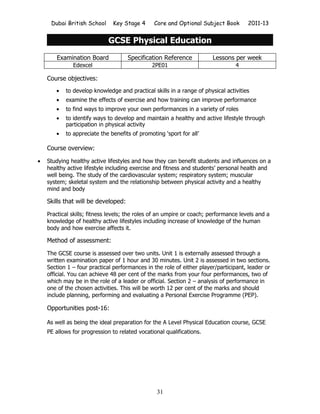 DBS KS4 Options Book 2011