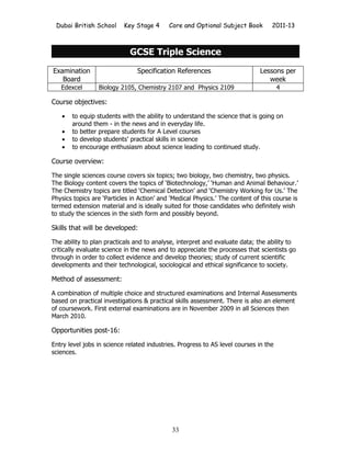 DBS KS4 Options Book 2011