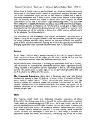DBS KS4 Options Book 2011