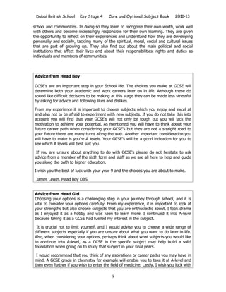 DBS KS4 Options Book 2011