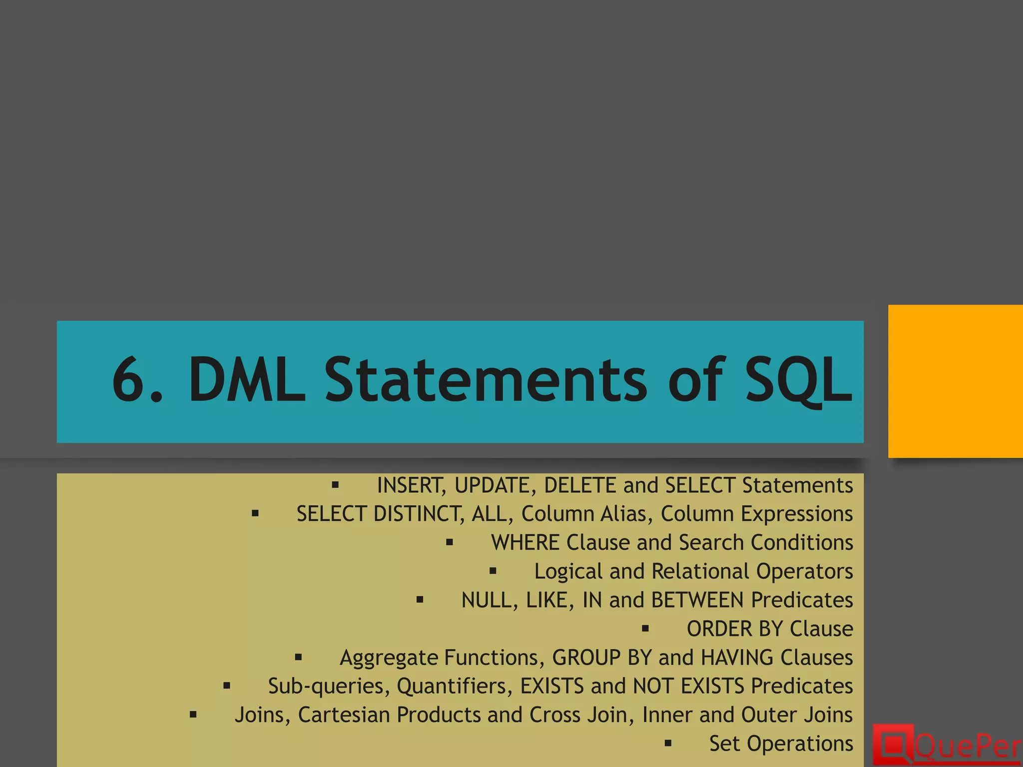 Database Systems - SQL - DDL Statements (Chapter 3/3) | PPT