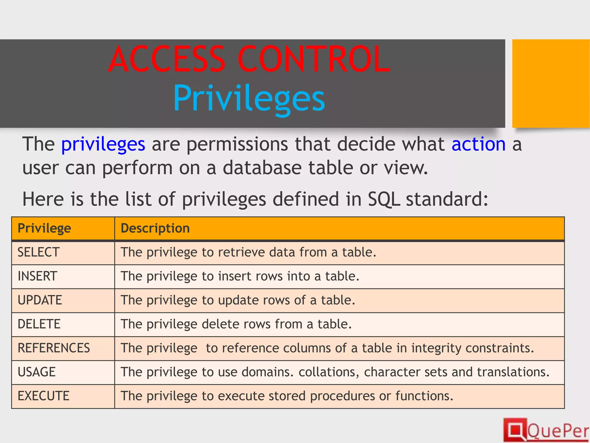 Database Systems - SQL - DCL Statements (Chapter 3/4) | PPT