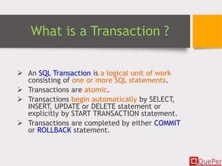 Database Systems - SQL - DCL Statements (Chapter 3/4) | PPTX