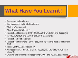 Database Systems - SQL - DCL Statements (Chapter 3/4) | PPTX