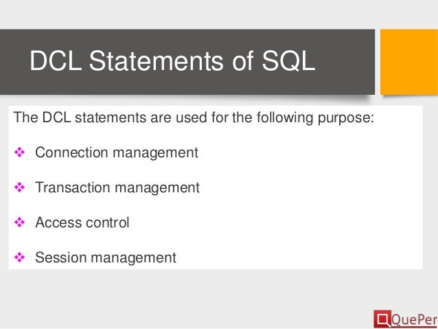 Database Systems - SQL - DCL Statements (Chapter 3/4) image.